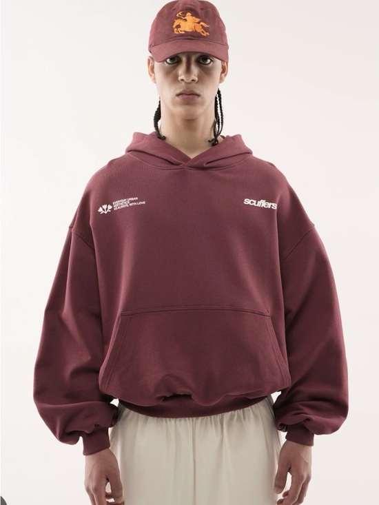 Scuffers Other - Maroon Scuffers Logo Pullover Hoodie - Men's Relaxed Fit